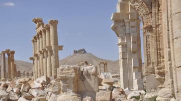 Vista de las ruinas del Castillo de Palmira en Siria