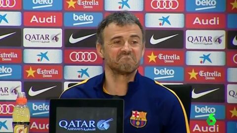 Luis Enrique, durante la rueda de prensa