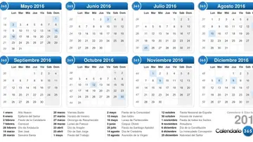 Calendario laboral 2016 Calendario laboral 2016