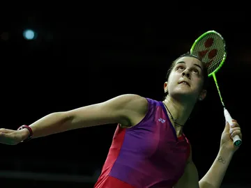 Carolina Marín durante su juego en el Campeonato de Europa Carolina Marín durante su juego en el Campeonato de Europa