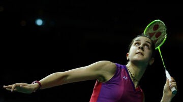 Carolina Marín durante su juego en el Campeonato de Europa