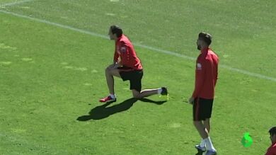 Simeone lleva a todos a Múnich; Godín y Carrasco entrenan con el grupo