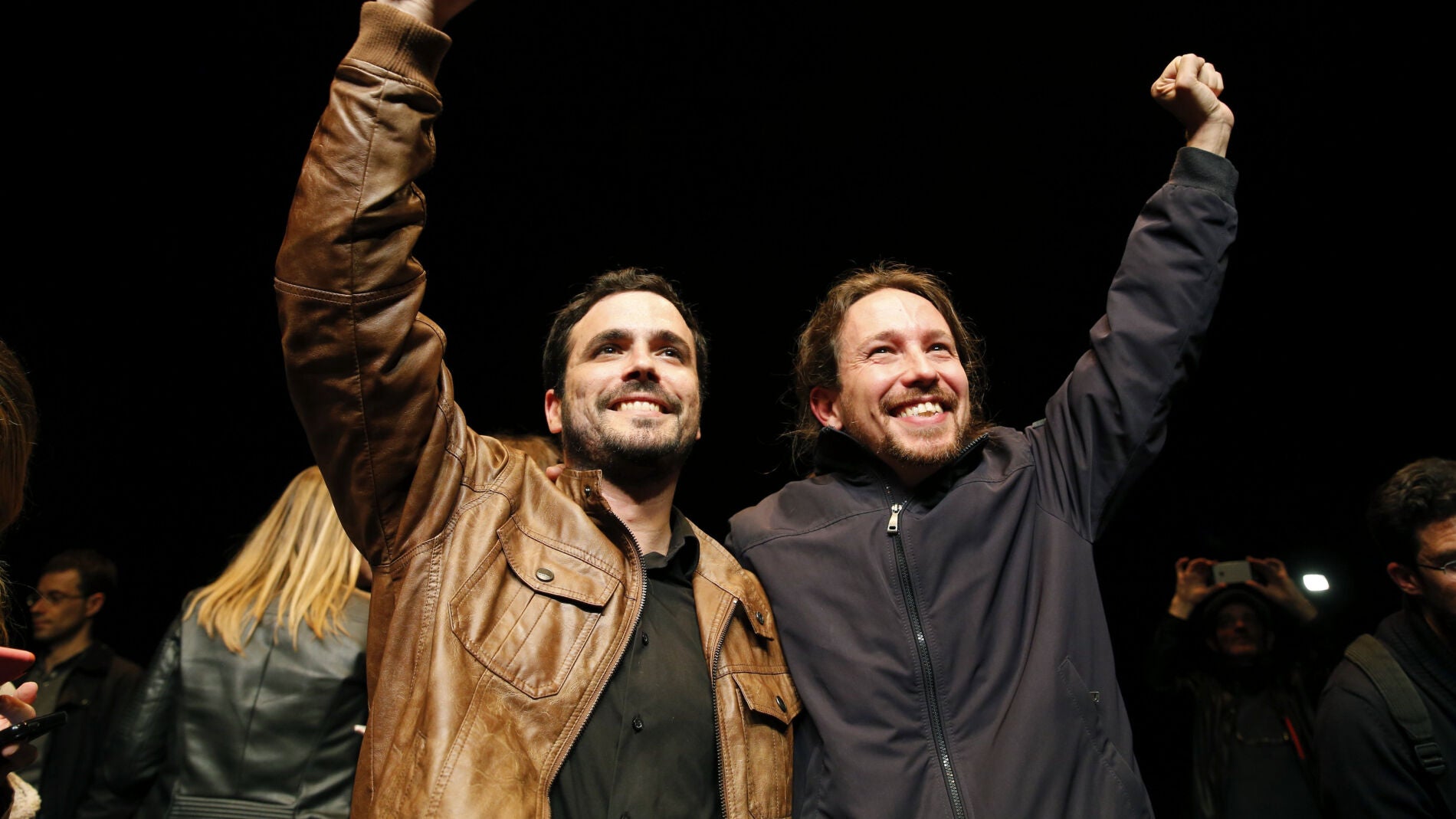 Pablo Iglesias y Alberto Garz&oacute;n.