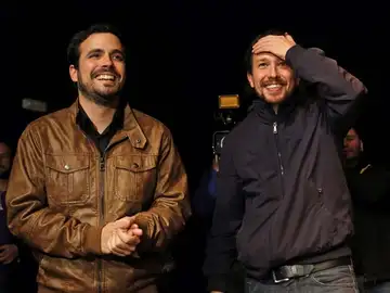 Pablo Iglesias y Alberto Garzon Pablo Iglesias y Alberto Garzon