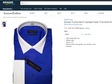 Camisa de la marca de Trump que se vende en Amazon Camisa de la marca de Trump que se vende en Amazon