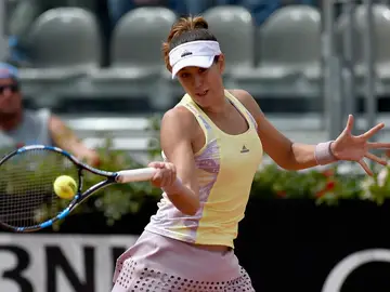 Garbiñe Muguruza, durante su partido contra Makarova Garbiñe Muguruza, durante su partido contra Makarova