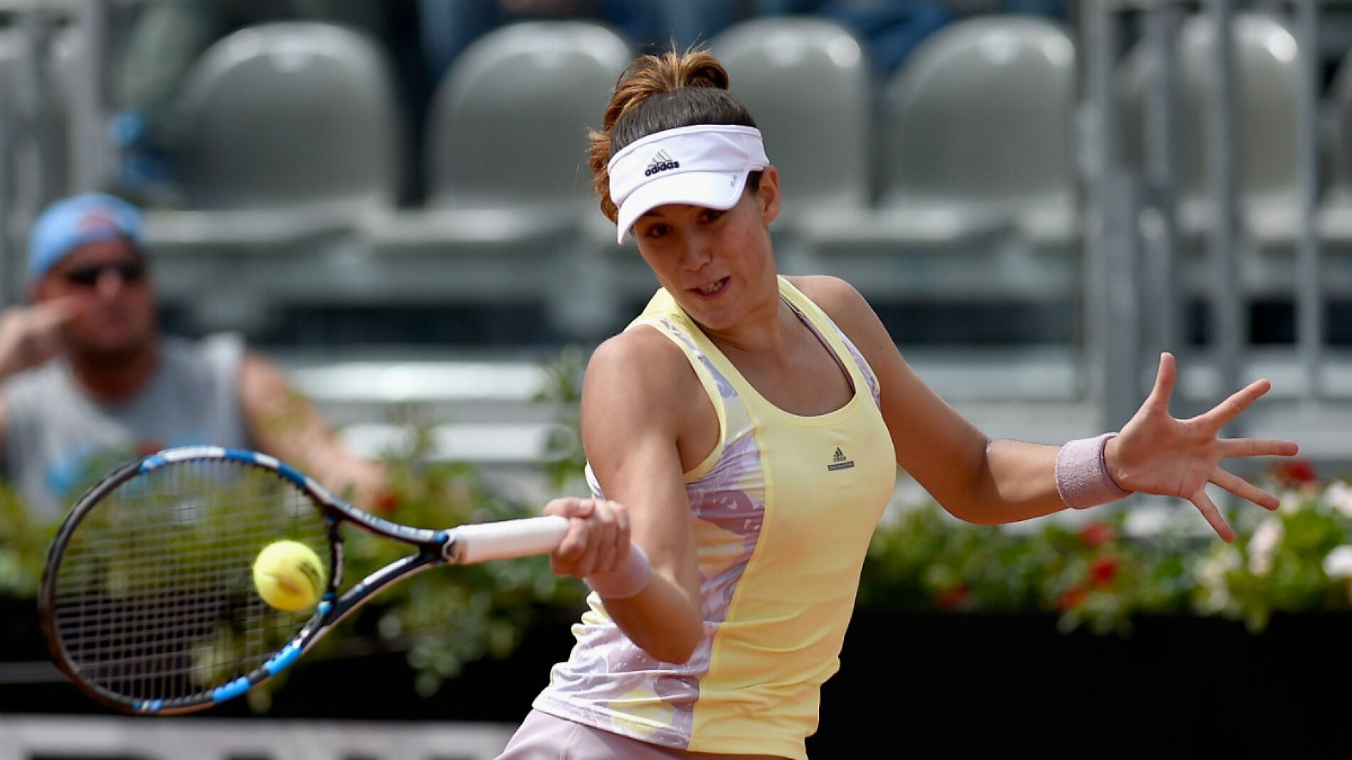 Garbi&ntilde;e Muguruza, durante su partido contra Makarova
