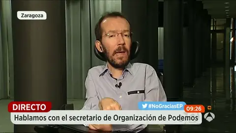 Frame 1360.009914 de: Echenique, sobre el PSOE: "Asustar a la gente está pasado de moda" Frame 1360.009914 de: Echenique, sobre el PSOE: "Asustar a la gente está pasado de moda"