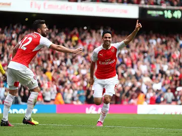 Mikel Arteta celebrando uno de los goles del equipo Mikel Arteta celebrando uno de los goles del equipo
