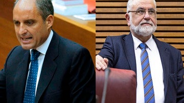 El expresidente de la Generalitat Valenciana, Francisco Camps y el exconseller y expresidente de las Corts Juan Cotino.