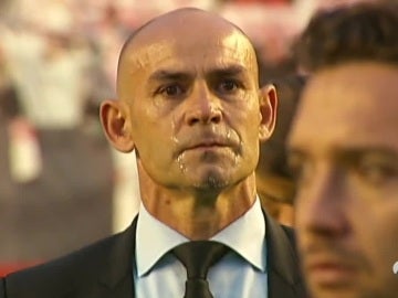 Paco Jémez, entre lágrimas tras consumarse el descenso del Rayo Vallecano