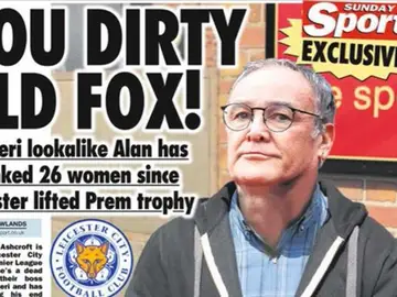 El doble de Ranieri, en portada del 'Sunday Sport' El doble de Ranieri, en portada del 'Sunday Sport'