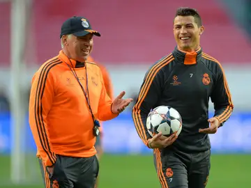Ancelotti, junto a Cristiano Ronaldo Ancelotti, junto a Cristiano Ronaldo