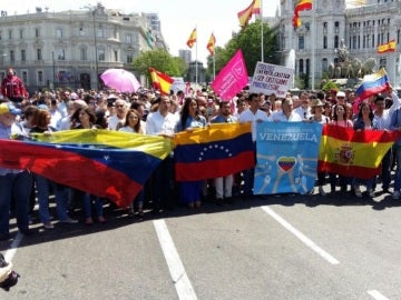 Marcha en Madrid en contra del presidente de Venezuela, Nicolás Maduro