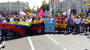 Marcha en Madrid en contra del presidente de Venezuela, Nicolás Maduro