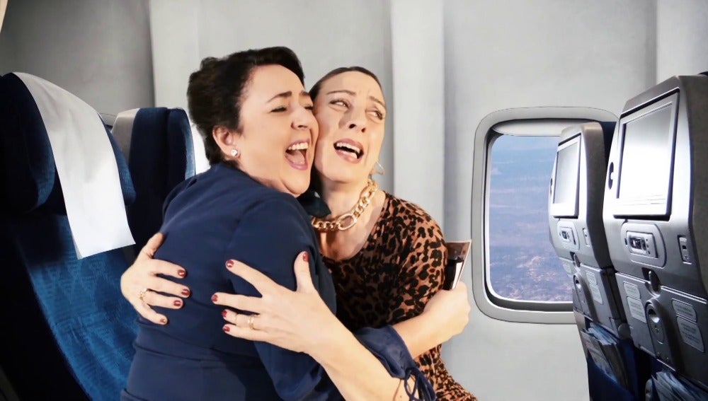 Piedad y Merche, pánico en el avión