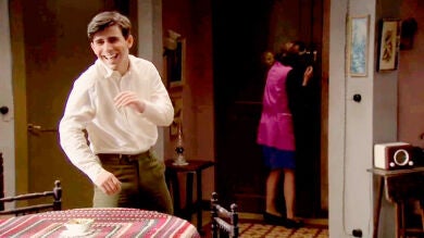 María sufre un gracioso accidente durante el rodaje