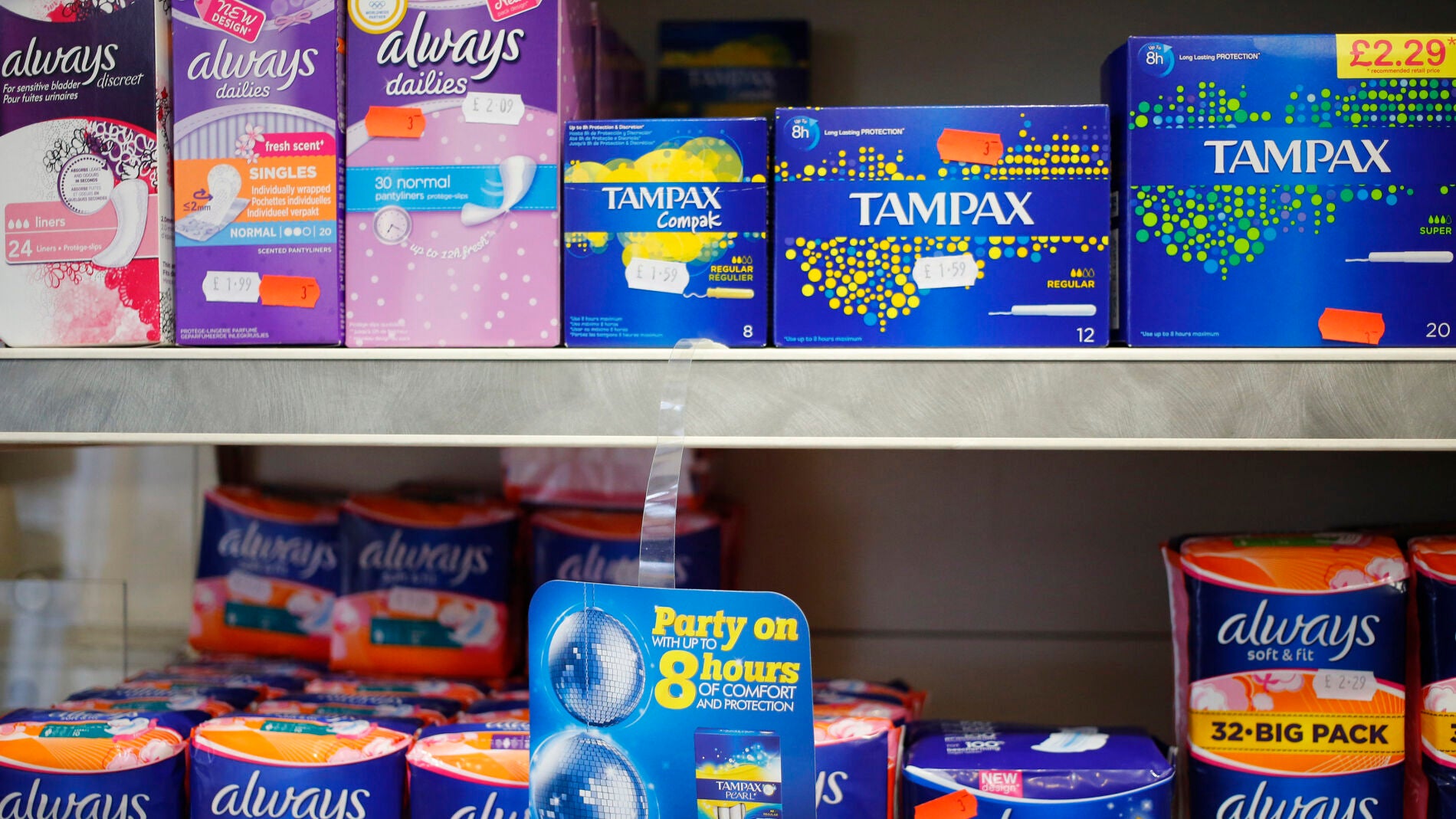 Cajas de tampones y compresas