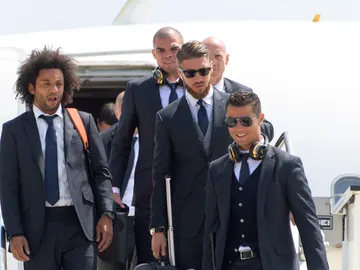Los jugadores del Real Madrid aterrizan en Milán Los jugadores del Real Madrid aterrizan en Milán