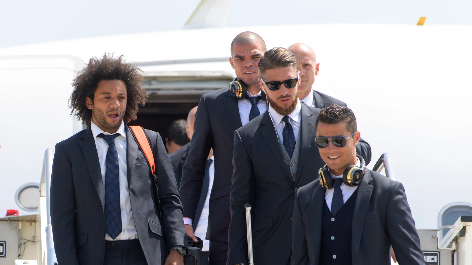 Los jugadores del Real Madrid aterrizan en Milán Los jugadores del Real Madrid aterrizan en Milán