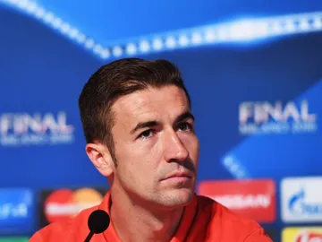 Gabi, durante la rueda de prensa Gabi, durante la rueda de prensa