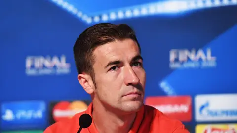 Gabi, durante la rueda de prensa Gabi, durante la rueda de prensa