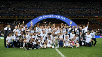 El Real Madrid celebra la Champions