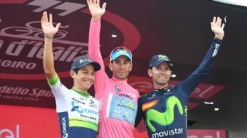 Nibali, Esteban Chaves y Alejandro Valverde, el podio final del Giro