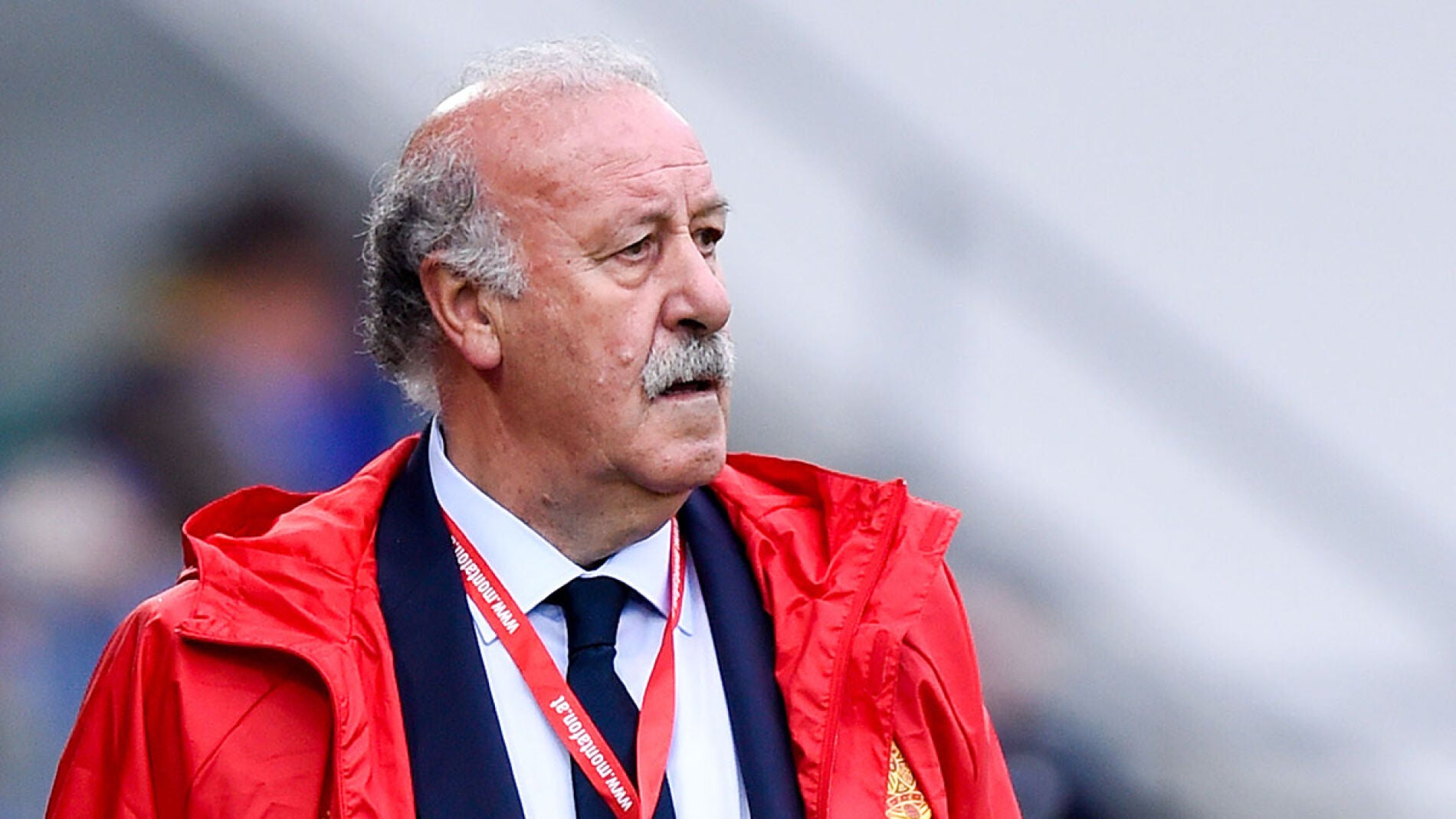 Vicente del Bosque durante el entrenamiento de Espa&ntilde;a