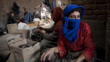 Mujeres afganas trabajando