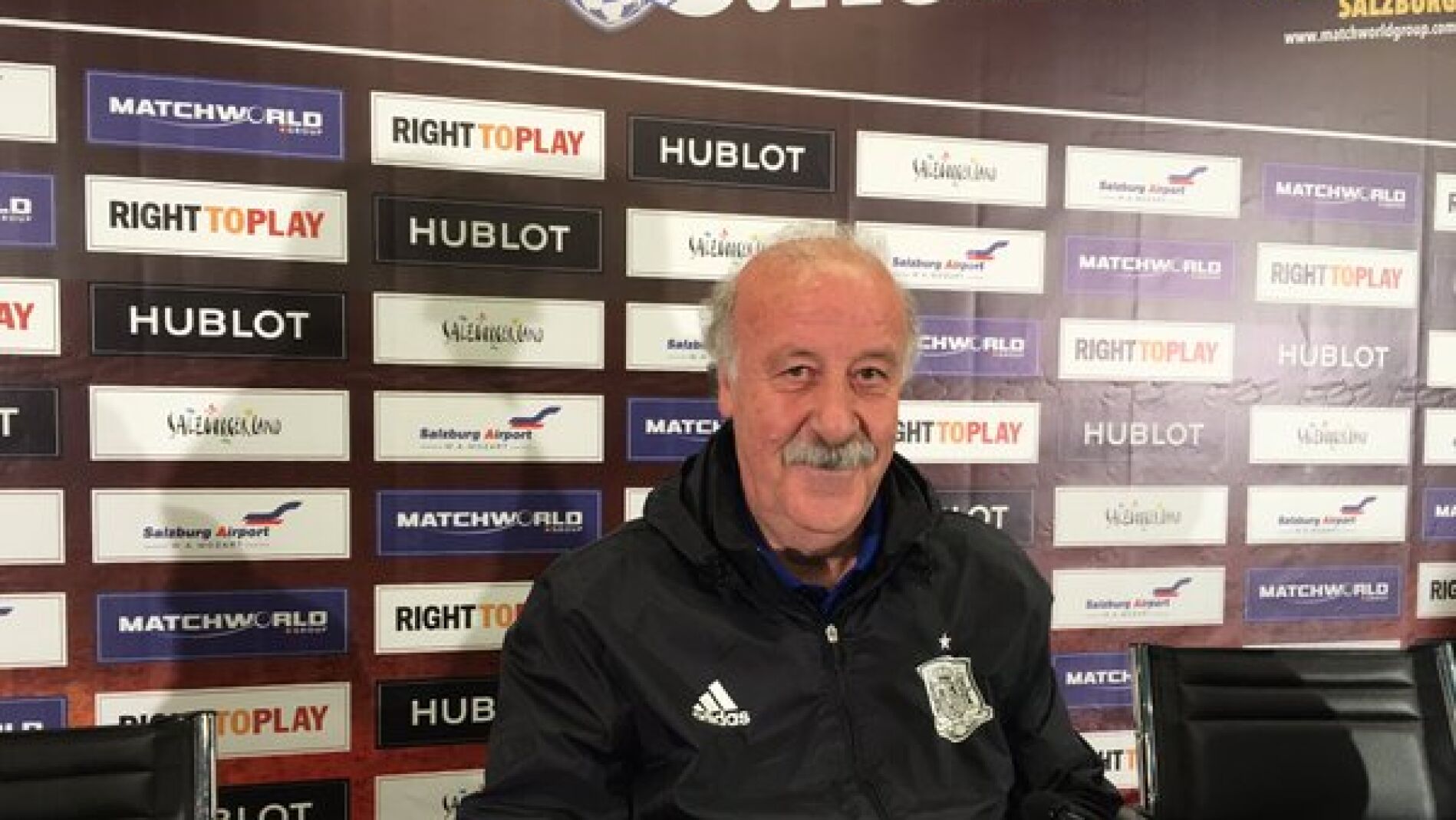 Vicente del Bosque, durante la rueda de prensa