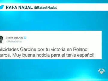 Nadal felicita a Muguruza tras ganar Roland Garros Nadal felicita a Muguruza tras ganar Roland Garros