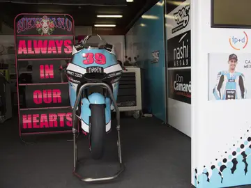 La moto de Luis Salom, en su garaje La moto de Luis Salom, en su garaje