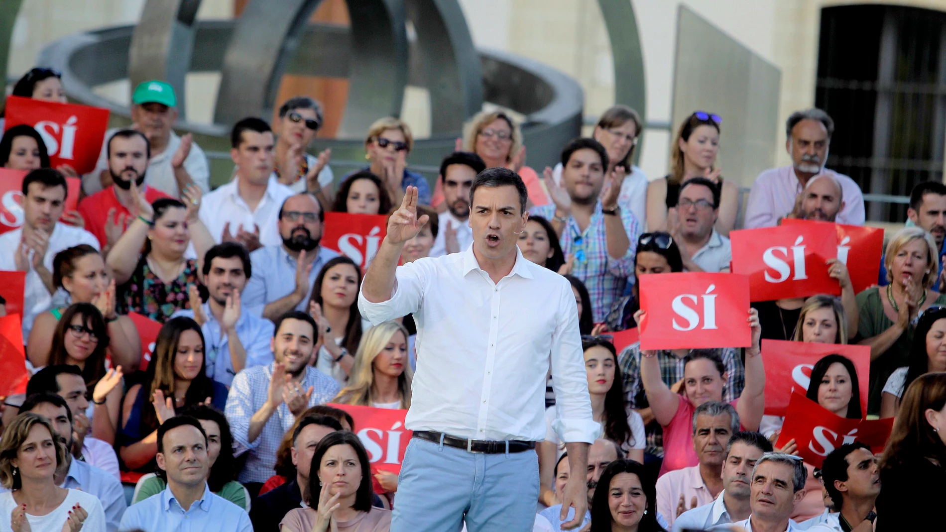 Pedro Sánchez durante el acto en Jerez de la Frontera Pedro Sánchez durante el acto en Jerez de la Frontera