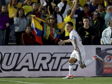 James Rodríguez celebra su gol contra Paraguay James Rodríguez celebra su gol contra Paraguay