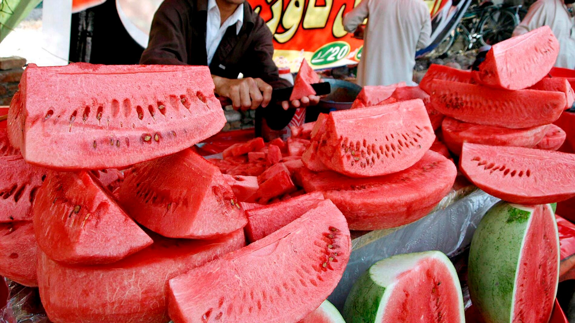 Sand&iacute;a en un puesto ambulante
