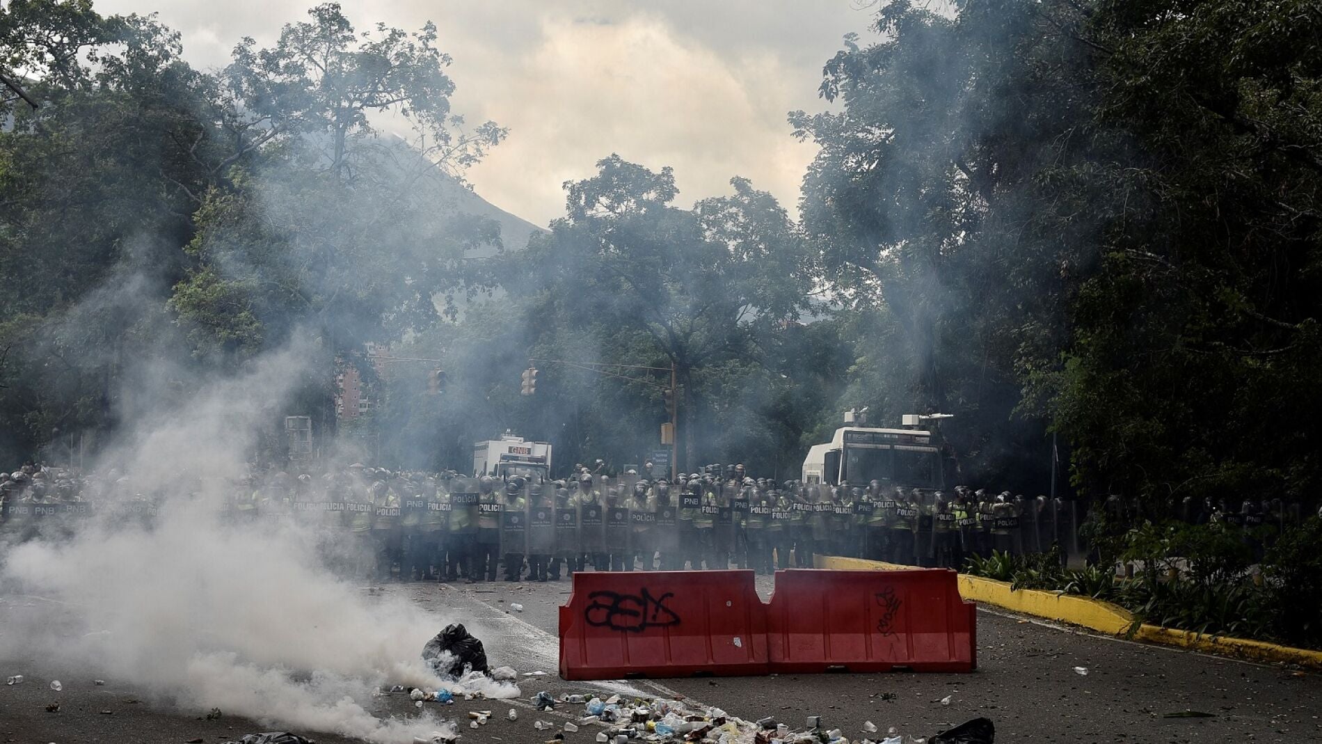 La Polic&iacute;a usa gases lacrim&oacute;genos contra los manifestantes