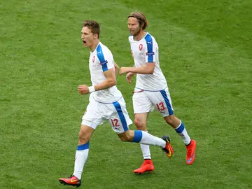 Skoda celebra un gol con la República Checa Skoda celebra un gol con la República Checa