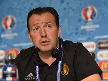Marc Wilmots en rueda de prensa durante la Eurocopa 2016 Marc Wilmots en rueda de prensa durante la Eurocopa 2016