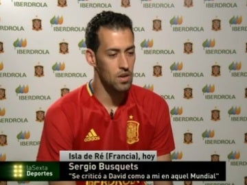 Sergio Busquets, en la concentración de la Selección