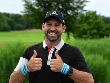 Sergio García celebra su hoyo en uno en el BMW International Open Sergio García celebra su hoyo en uno en el BMW International Open