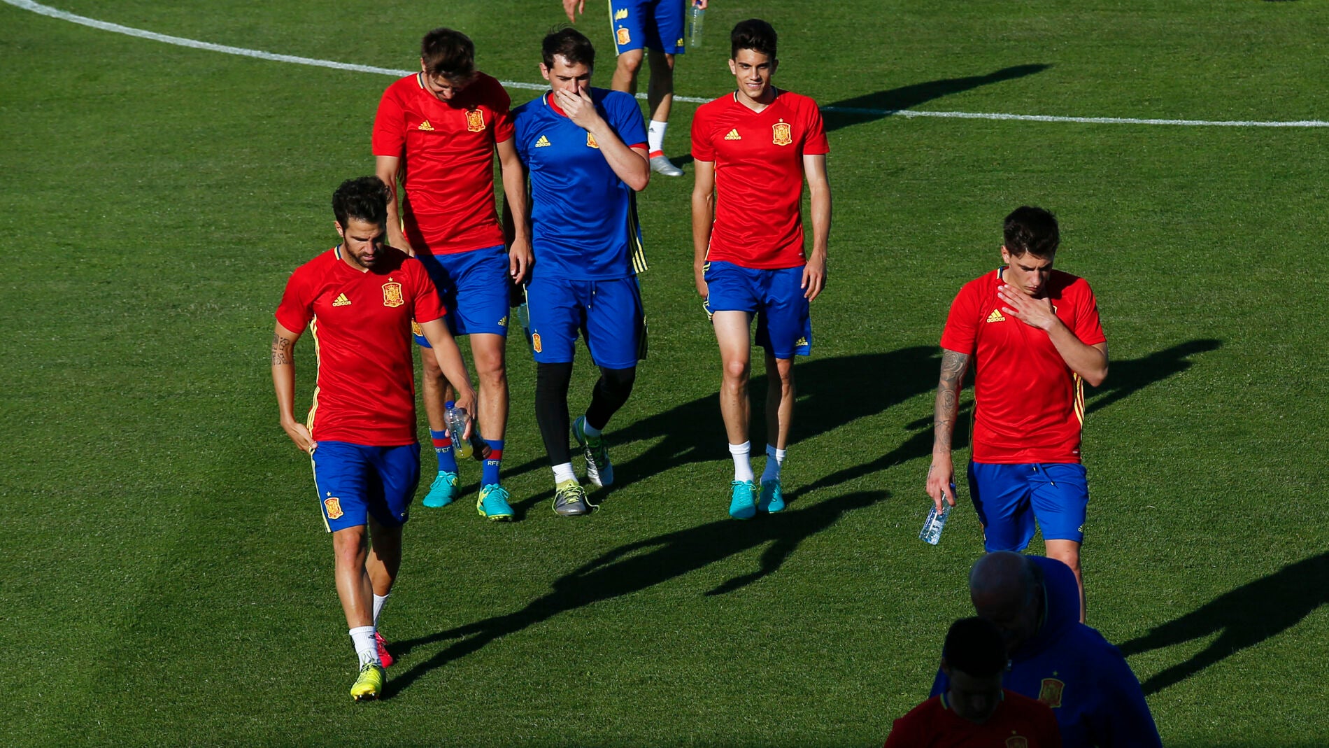 Entrenamiento de la selecci&oacute;n espa&ntilde;ola en la Isla de R&eacute;