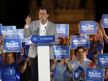 Mariano Rajoy, en el mitin de cierre de campaña del PP