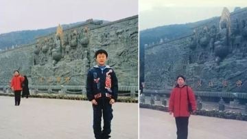 Un joven descubre a su suegra en una imagen de su infancia