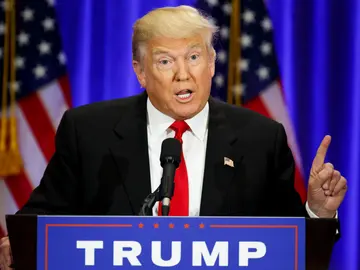 El candidato republicano Donald Trump durante un discurso en Nueva York El candidato republicano Donald Trump durante un discurso en Nueva York