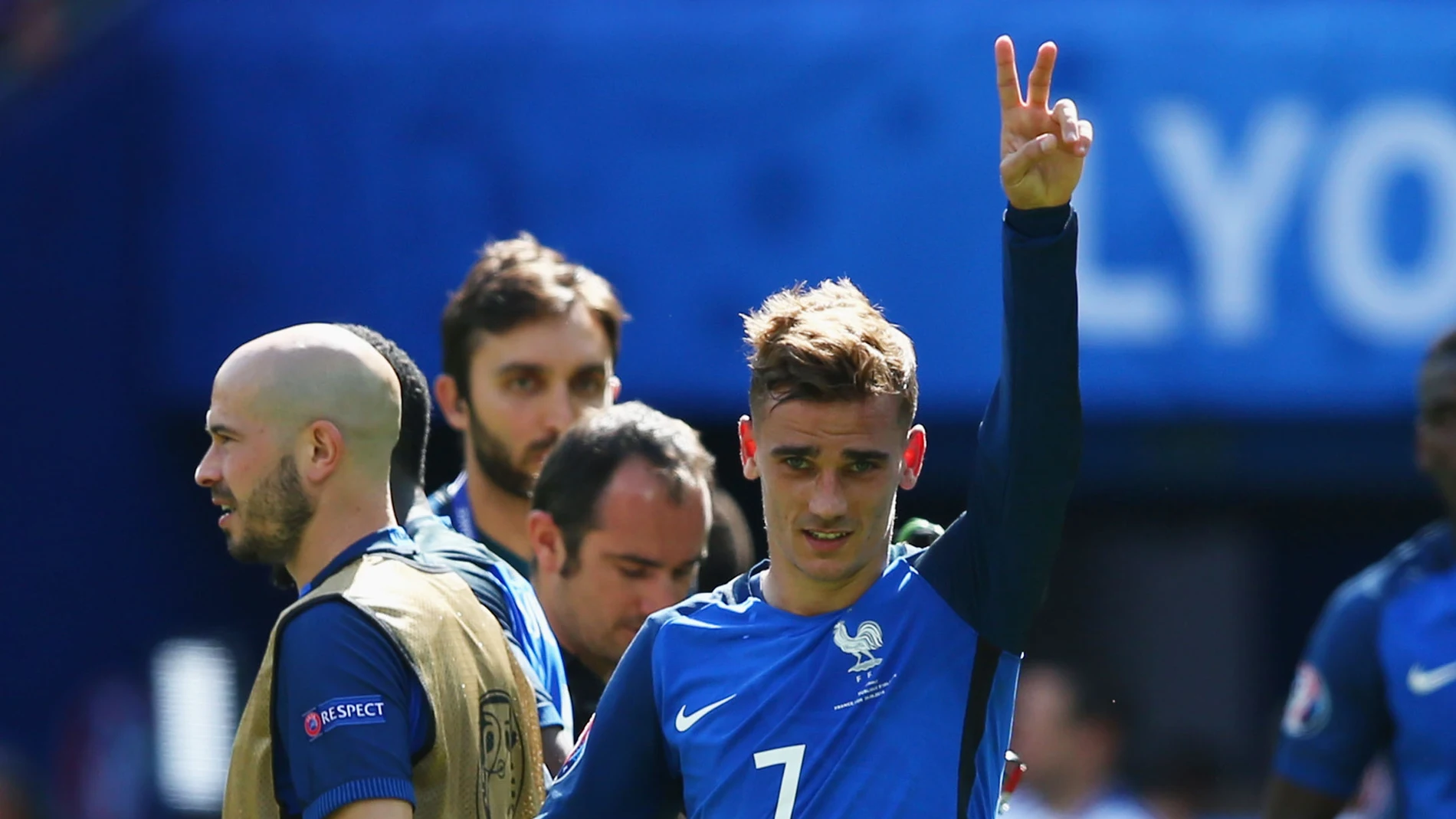 Griezmann celebrando la victoria de Francia frente a Irlanda Griezmann celebrando la victoria de Francia frente a Irlanda