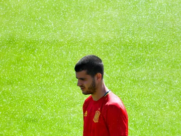 Morata, en un entrenamiento Morata, en un entrenamiento