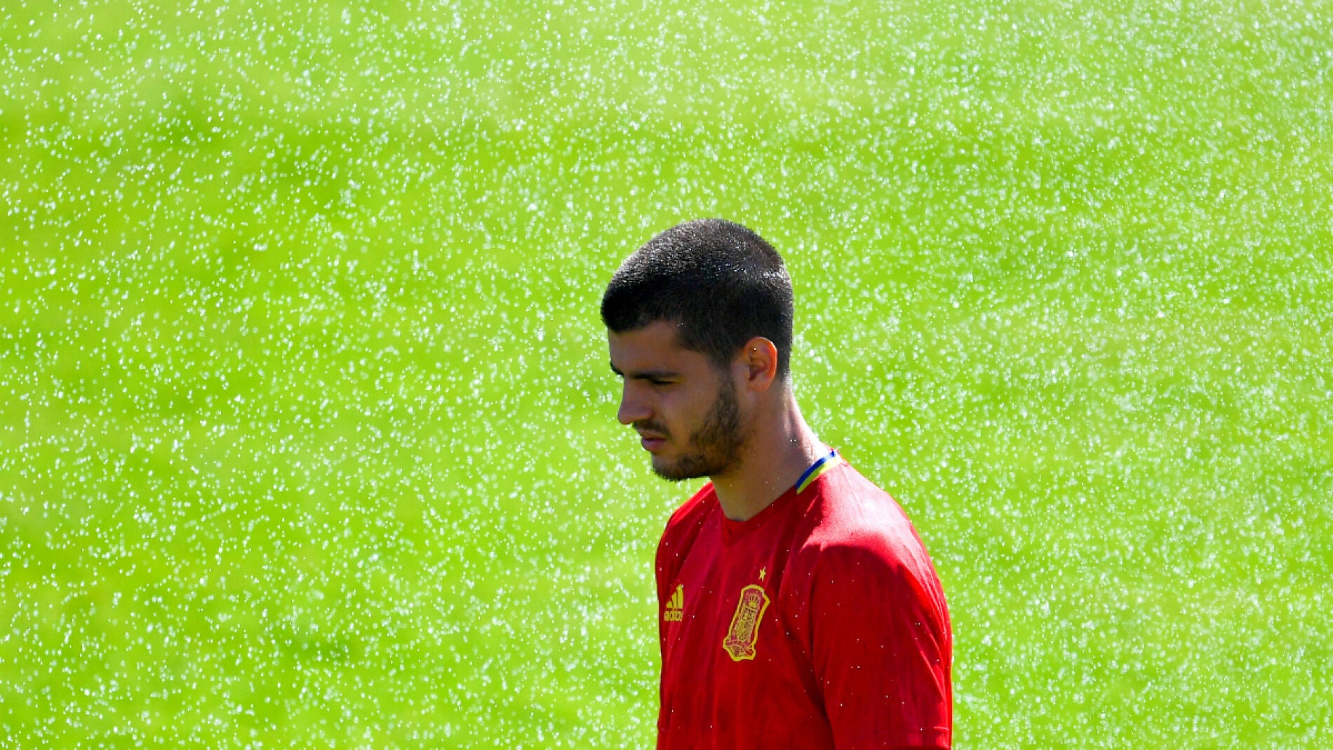 Morata, en un entrenamiento