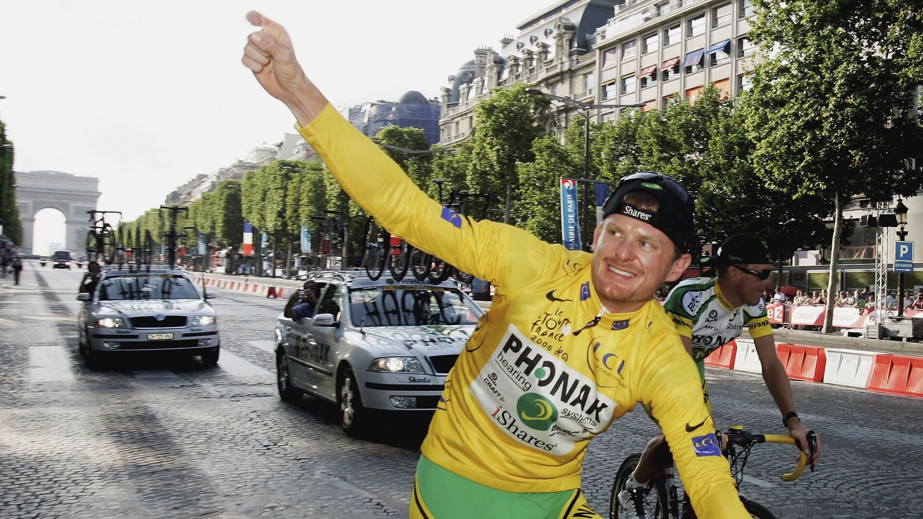 Floyd Landis, tras ganar el Tour de Francia en el a&ntilde;o 2006