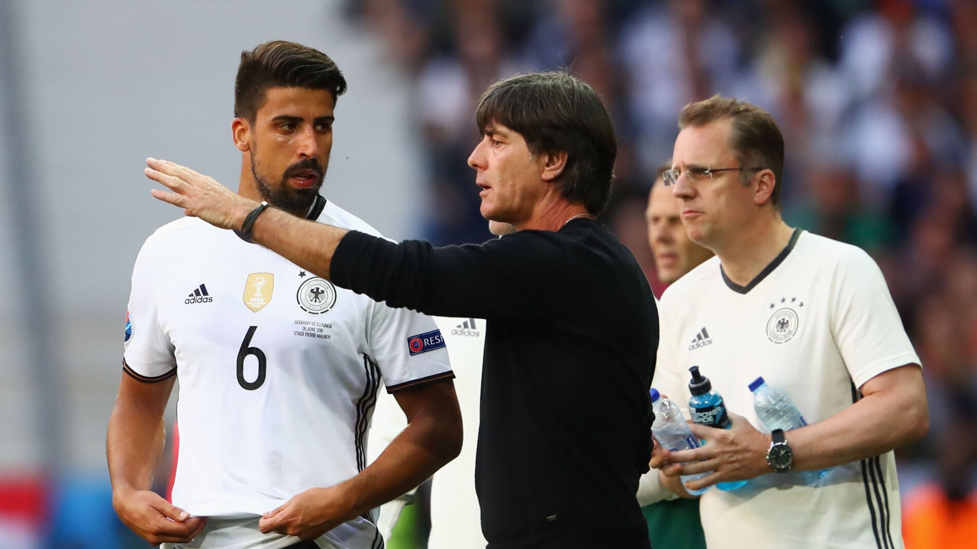 Joachim L&ouml;w, durante el Alemania-Eslovaquia